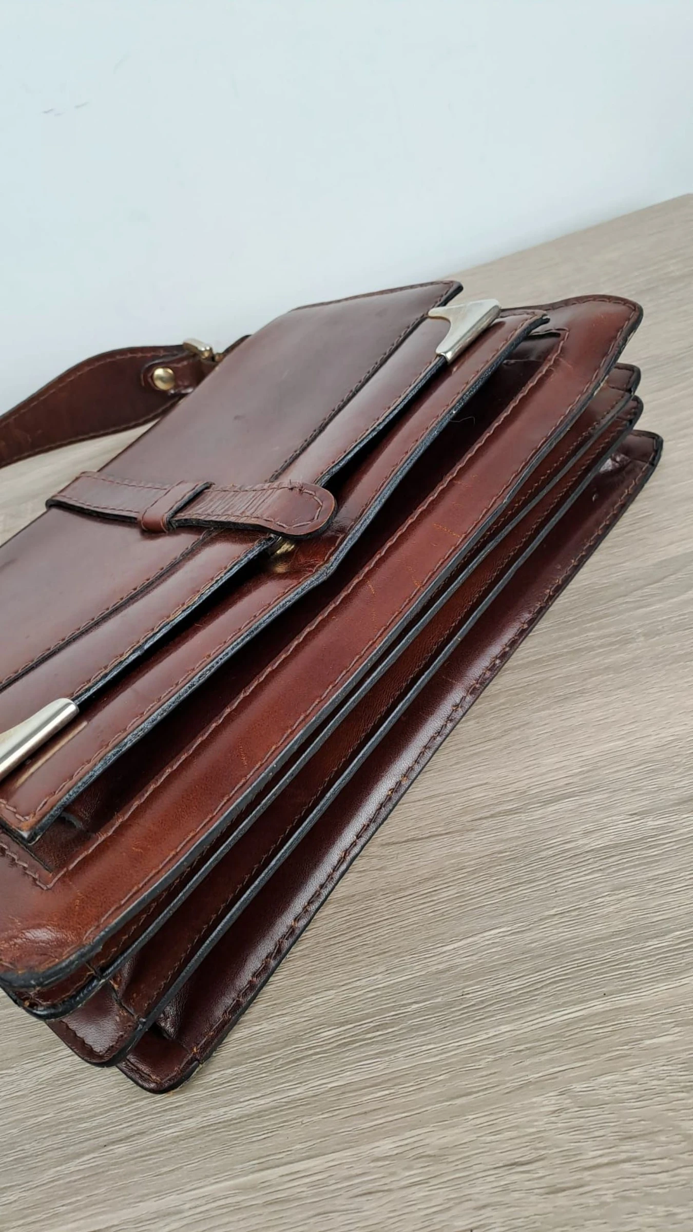 Handtas met meerdere vakken / Vintage Retro / Bruin / Dames / Leer / 168 – photo 4